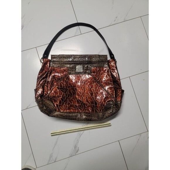 womens large pattened and worn miche drew purse - Picture 1 of 7